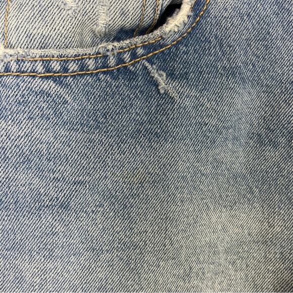 Zara Blue Denim Hi Rise Cut off Denim Shorts 8 - Picture 3 of 6